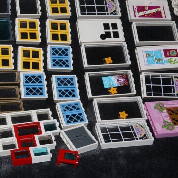 Lego friends doors windows white frames 28327 lot castle door, panes - Picture 16 of 16